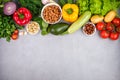 Kitchen - fresh colorful organic vegetables captured from above