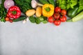 Kitchen - fresh colorful organic vegetables captured from above