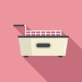 Kitchen fry machine icon flat vector. Deep fryer