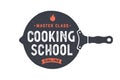 Kitchen frying pan. Logo for Cooking school