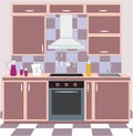 Kitchen furniture. Interiors. Royalty Free Stock Photo