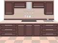 Kitchen furniture. Interiors. Royalty Free Stock Photo
