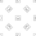 Kitchen furniture pattern seamless vector Royalty Free Stock Photo