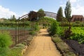 Kitchen garden Barrington Court near Ilminster Somerset England uk with gardens in summer sunshine