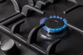 Kitchen gas stove burning burner Royalty Free Stock Photo