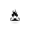 Kitchen gas stove icon with shadow Royalty Free Stock Photo