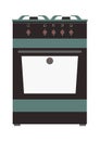 Kitchen gas stove isolated vector illustration. Royalty Free Stock Photo