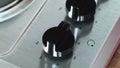 Kitchen gas stove Knobs close up Royalty Free Stock Photo