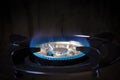 Kitchen Gas Stove with LPG energy flame Royalty Free Stock Photo