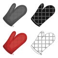 Kitchen glove.BBQ single icon in cartoon style vector symbol stock illustration web.