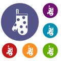 Kitchen glove icons set Royalty Free Stock Photo