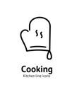 Kitchen Glove Sign Thin Line Icon Emblem Concept. Vector