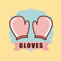 kitchen gloves stamp icon