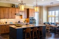 Kitchen with Granite and Modern Fixtures Royalty Free Stock Photo