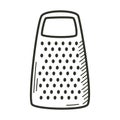 Kitchen grater doodle sketch style clip art