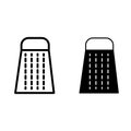 Kitchen grater line and glyph icon. Box grater vector illustration isolated on white. Cheese grater outline style design Royalty Free Stock Photo