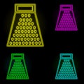 kitchen grater neon color set icon. Simple thin line, outline vector of kitchen icons for ui and ux, website or mobile application