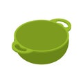 Kitchen green empty bowls for food is isolated isometry. Cookin