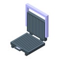 Kitchen grill icon isometric vector. Bbq meat steak