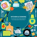 Kitchen home cooking concept poster