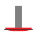 Kitchen hood air extractor filter symbol. Flat icon ventilation isolated white Royalty Free Stock Photo