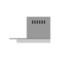 Kitchen hood air extractor filter symbol. Flat icon ventilation isolated white side view Royalty Free Stock Photo