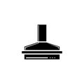 Kitchen Hood, Exhaust Range Air Filter. Flat Vector Icon illustration. Simple black symbol on white background. Kitchen Hood Royalty Free Stock Photo