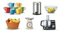 Kitchen and Household Essentials Vector Collection Royalty Free Stock Photo