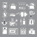 Kitchen icon. Preparing food symbols knife cooking stove recent vector illustrations Royalty Free Stock Photo