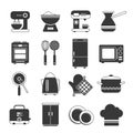 Kitchen Icons Black And White Set Royalty Free Stock Photo