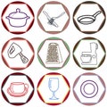 Kitchen icons Royalty Free Stock Photo