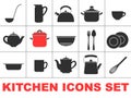 Kitchen icons set. Royalty Free Stock Photo