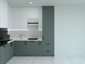 Kitchen interier. 3D rendering of a bright kitchen.