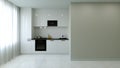 Kitchen interier. 3D rendering of a bright kitchen.