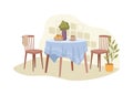 Kitchen interior, dining table and chairs set Royalty Free Stock Photo