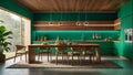 Kitchen interior in green color modern Royalty Free Stock Photo
