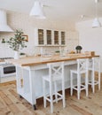 Kitchen interior loft style modern minimalism Royalty Free Stock Photo