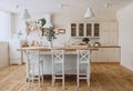 Kitchen interior loft style modern minimalism Royalty Free Stock Photo