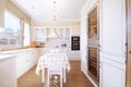 Kitchen interior in new luxury home with touch of retro. Modern Royalty Free Stock Photo