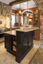 Kitchen Interior With Stone Accents in Affluent Ho Royalty Free Stock Photo