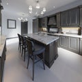 Kitchen island details and bar chairs