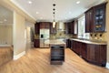 Kitchen and island in new construction home Royalty Free Stock Photo