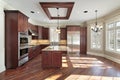 Kitchen and island in new construction home Royalty Free Stock Photo
