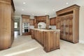 Kitchen and island in new construction home Royalty Free Stock Photo