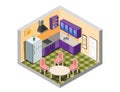 Kitchen isometric with furniture Royalty Free Stock Photo