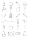 Kitchen items black icons set Royalty Free Stock Photo