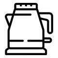 Kitchen kettle icon outline vector. Water hot