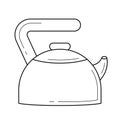 Kitchen kettle vector line icon.