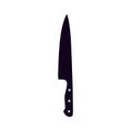 Kitchen Knife Black and White Icon Design Element on Isolated White Background Royalty Free Stock Photo