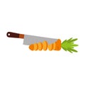 Kitchen knife cutlery with carrot